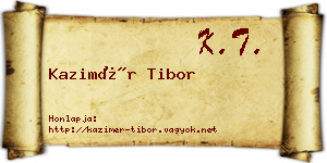 Kazimér Tibor névjegykártya